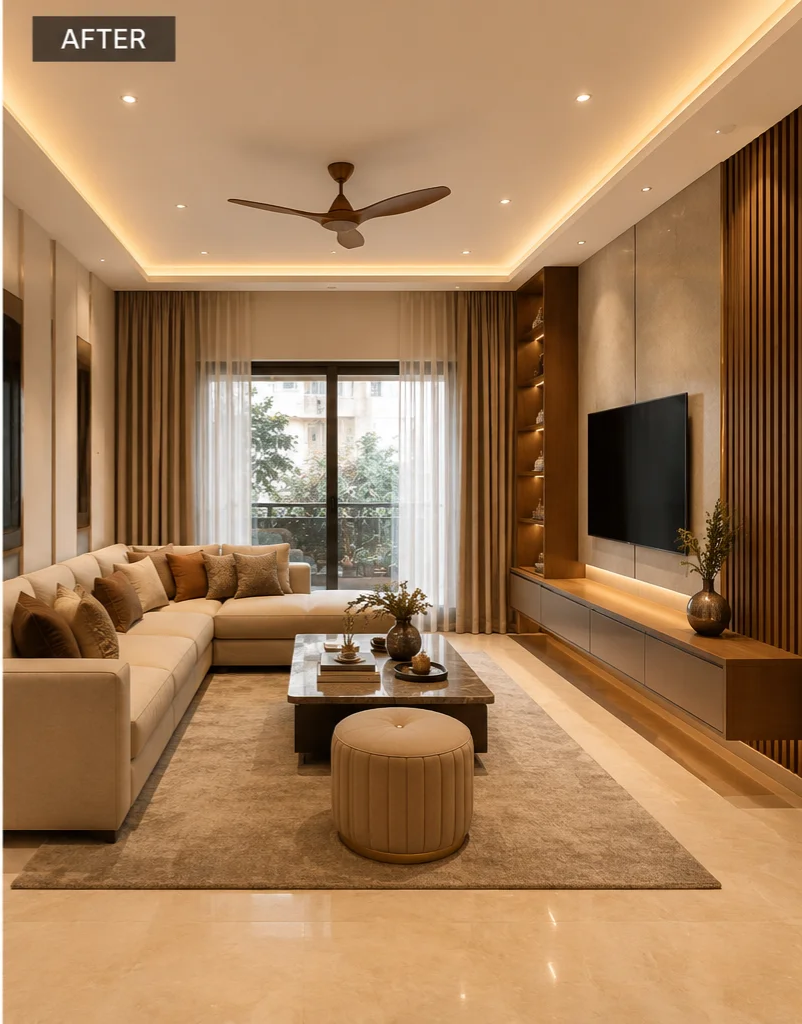 Living Room Renovation After