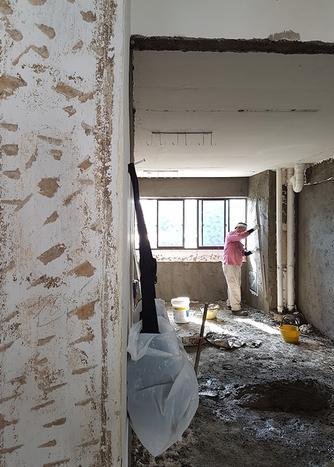 Bare Masonry Wall Before